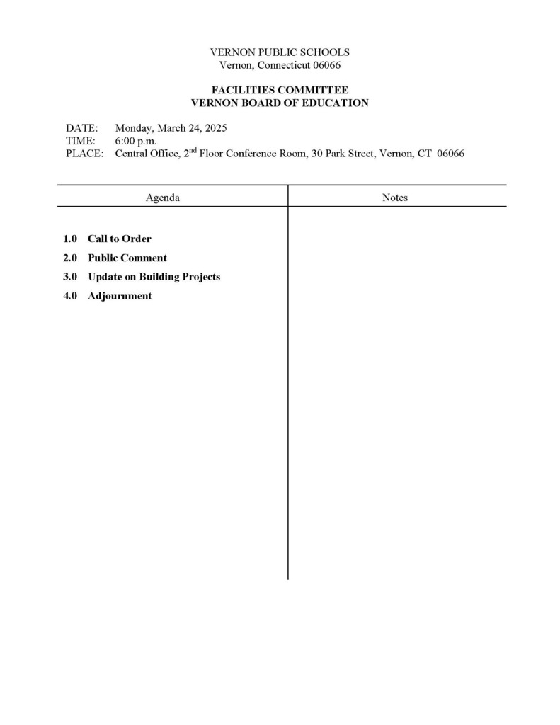 Facilities Committee Agenda 3/24/2025