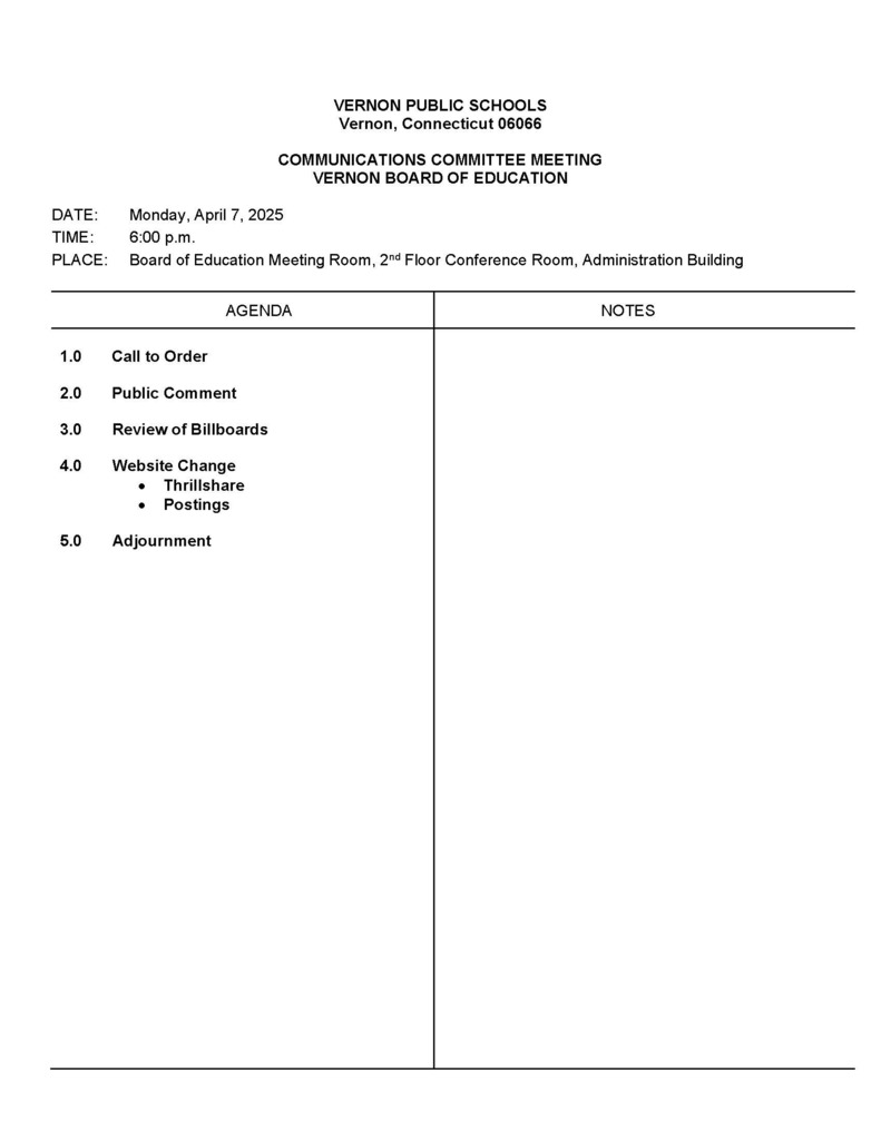 Communications Committee Agenda 4/7/2025