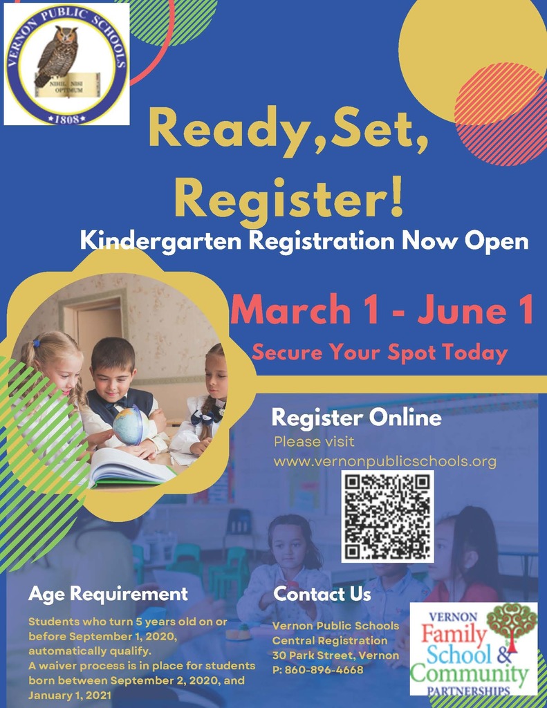 • Kindergarten Registration is Now Open - March 1st to June 1st