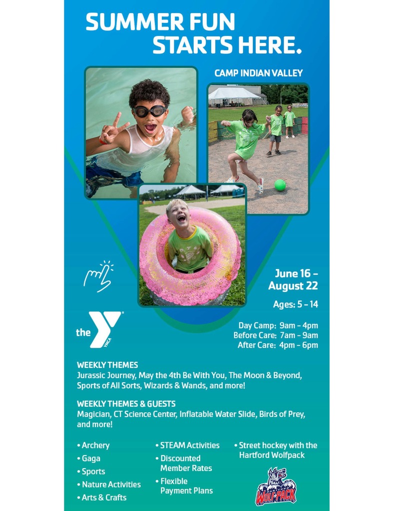 •	Check out Indian Valley YMCA's "Camp Indian Valley" which runs from June 16th through August 22nd