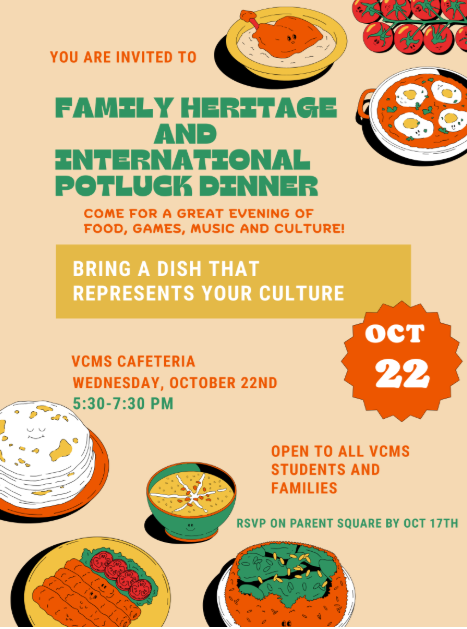 VCMS Family Heritage and International Potluck Dinner