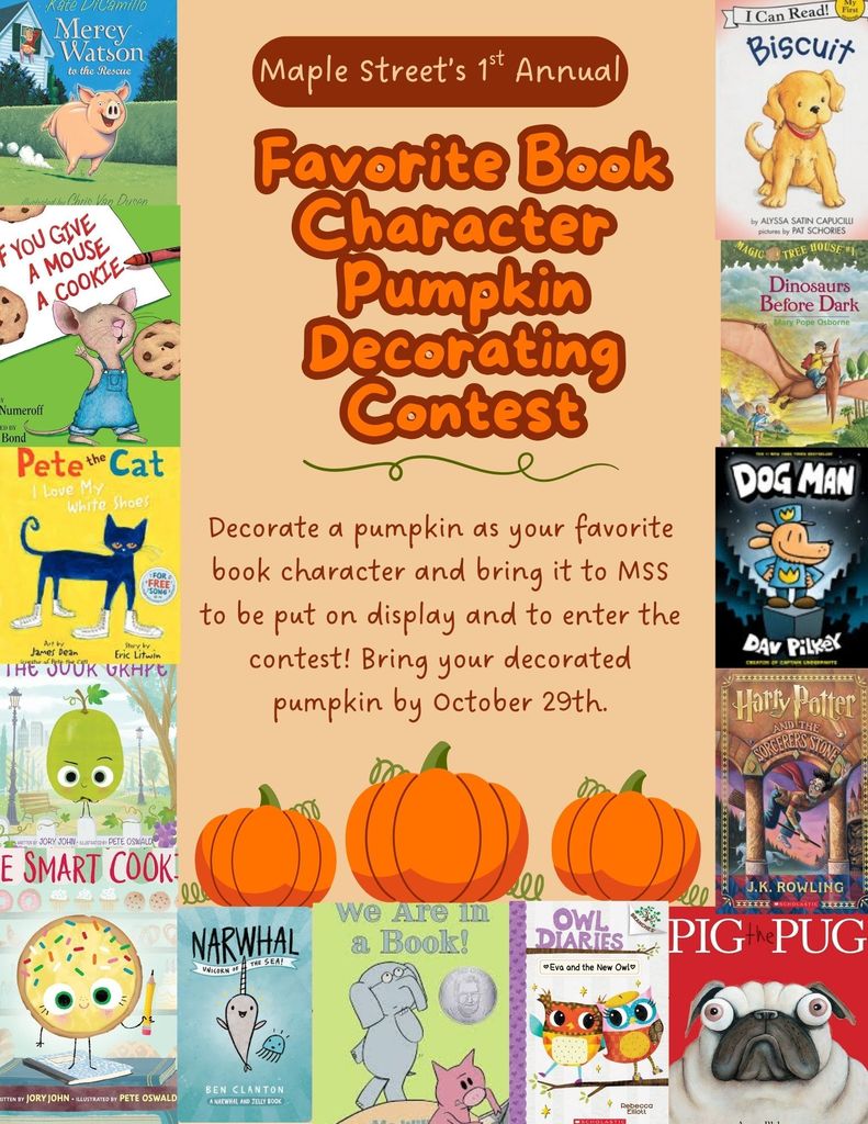 Favorite Book Character Pumpkin Decorating Contest