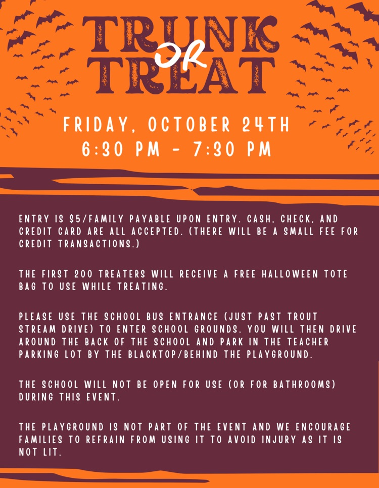 info for trunk or treat