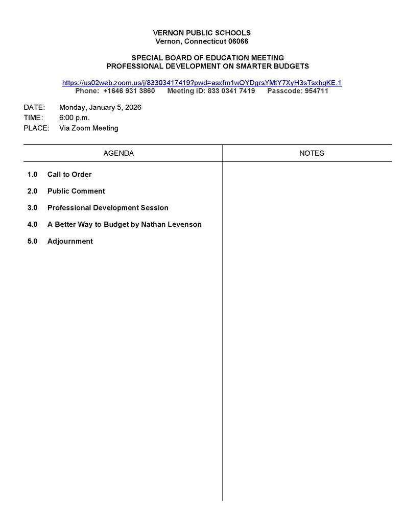 1/5/2026 Special Meeting