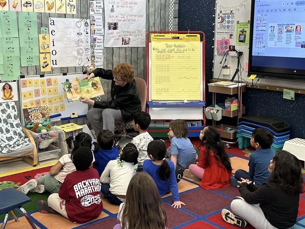 Visitors from the community reading for Read Across America Week