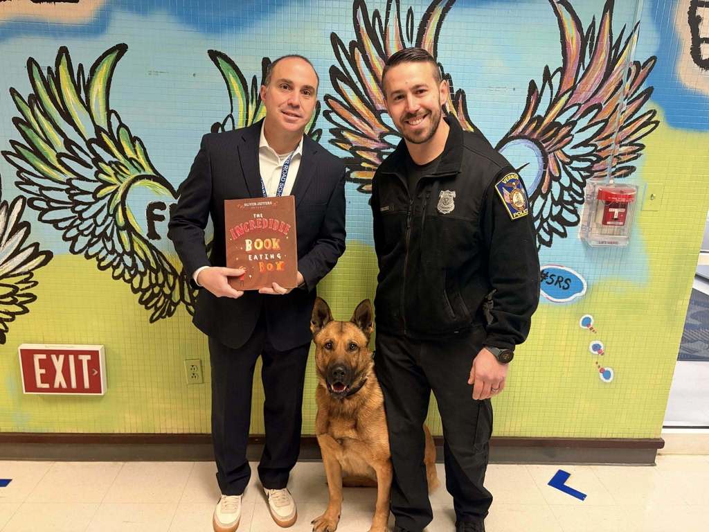 Visitors from the community reading for Read Across America Week