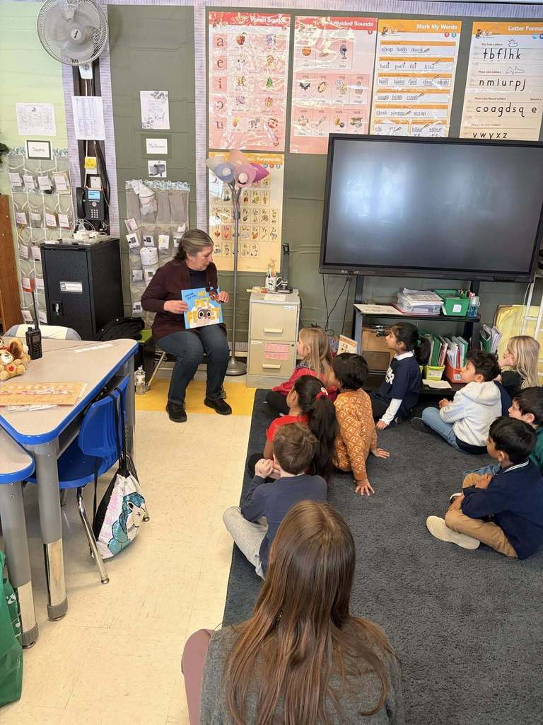 Visitors from the community reading for Read Across America Week