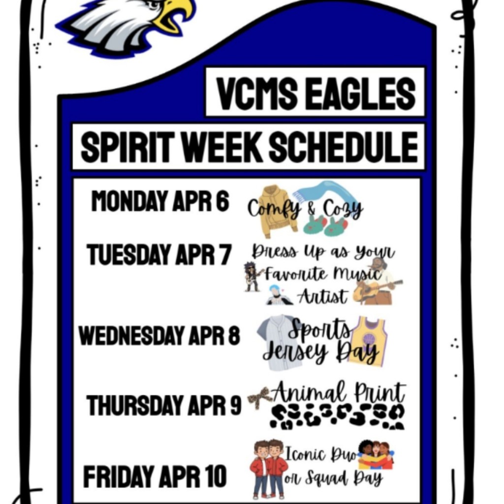 VCMS Spirit Week this week! Let's have fun! 