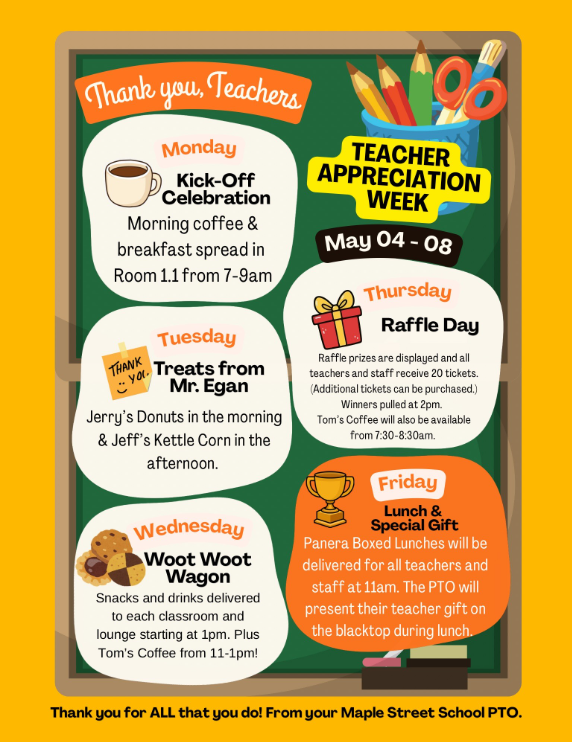 Teacher appreciation week events