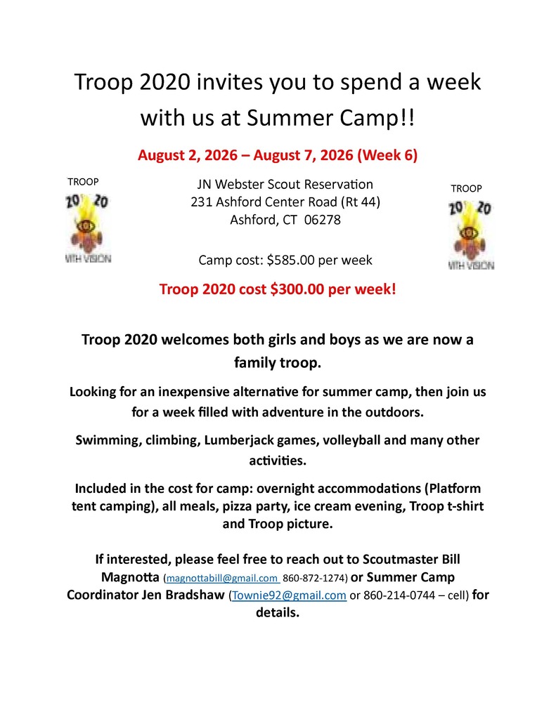 Troop 2020 Summer Camp