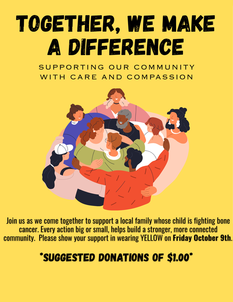 Wear yellow on Friday, October 9 in support of a local family who's child is fighting bone cancer.