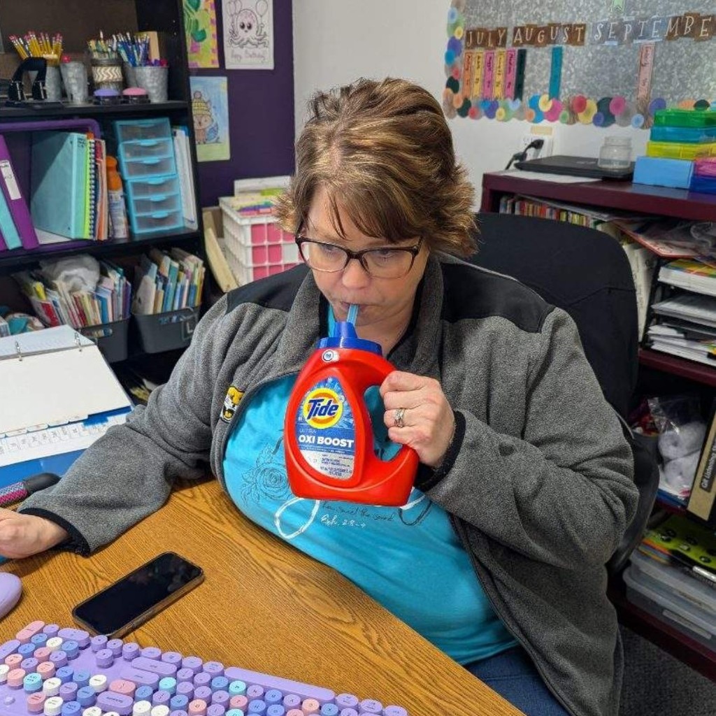 Ms. Nettles assured us that she thoroughly cleaned the Tide bottle before drinking out of it.