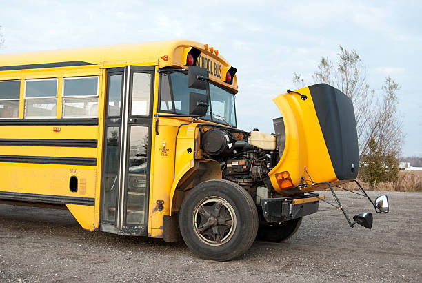 broken down school bus