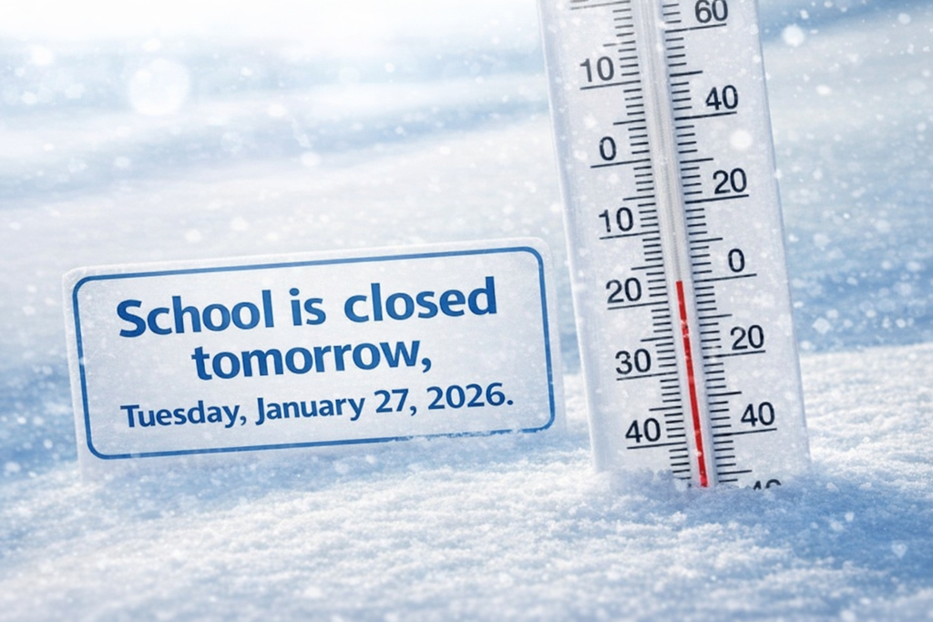 School Closed Tuesday, January 27, 2026.