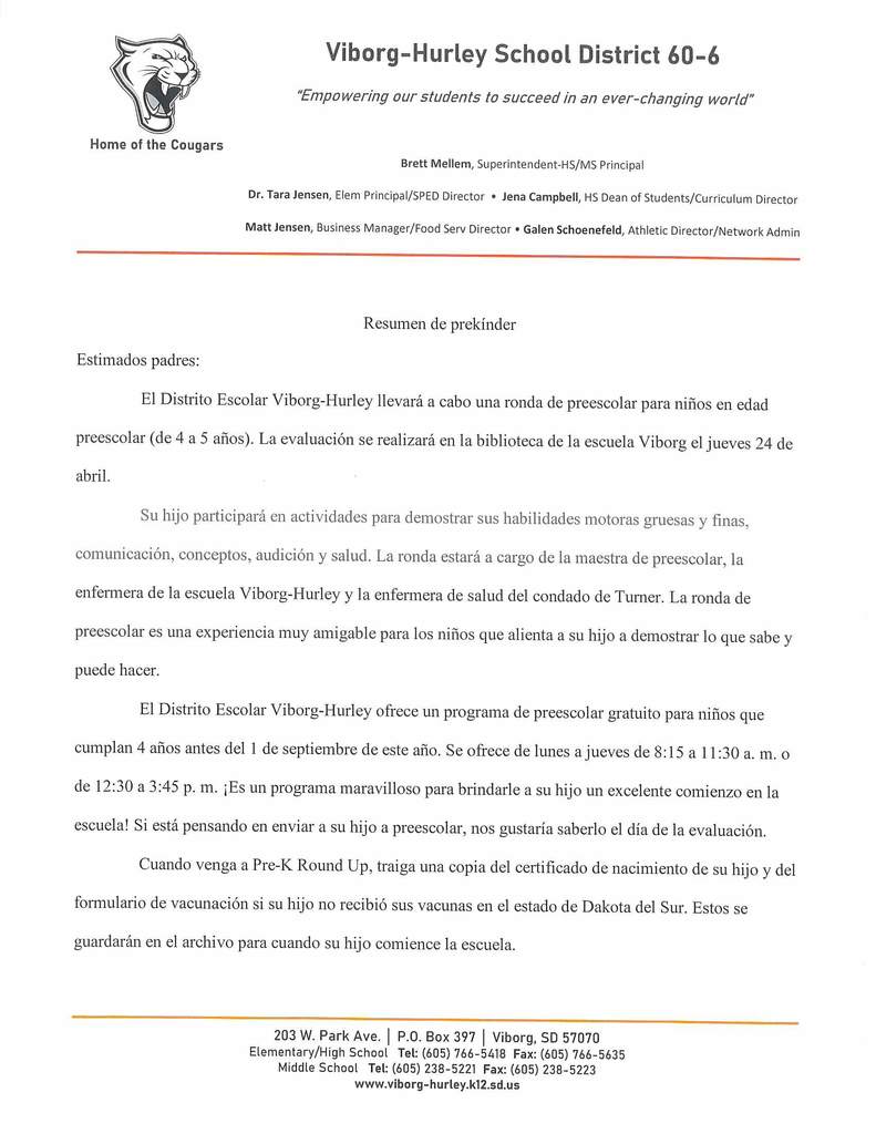 Pre K Round Up Spanish