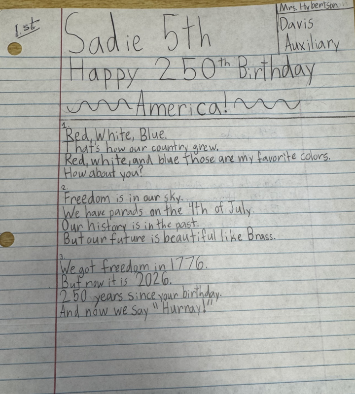 Sadie's essay