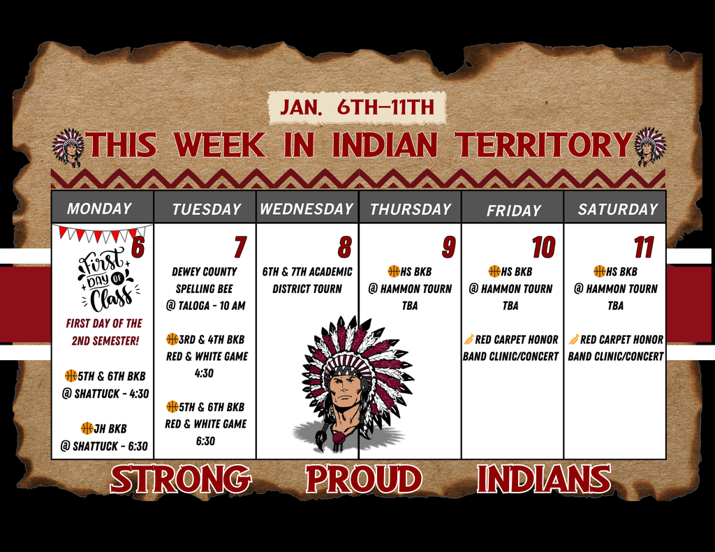 Weekly Schedule 1.6 to 1.11