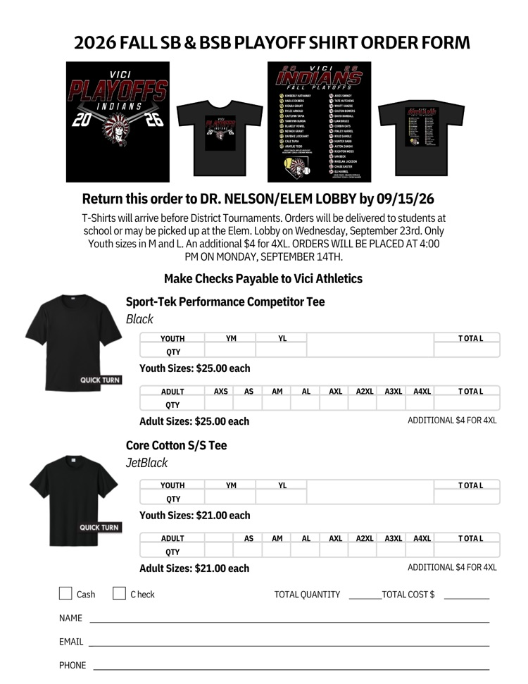 fall playoff shirt orders