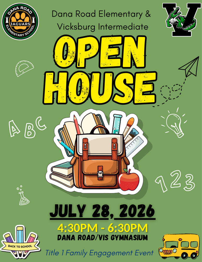Flyer detailing Open House for Dana Road will be held on 7/28/26 from 4:30pm to 6:30pm