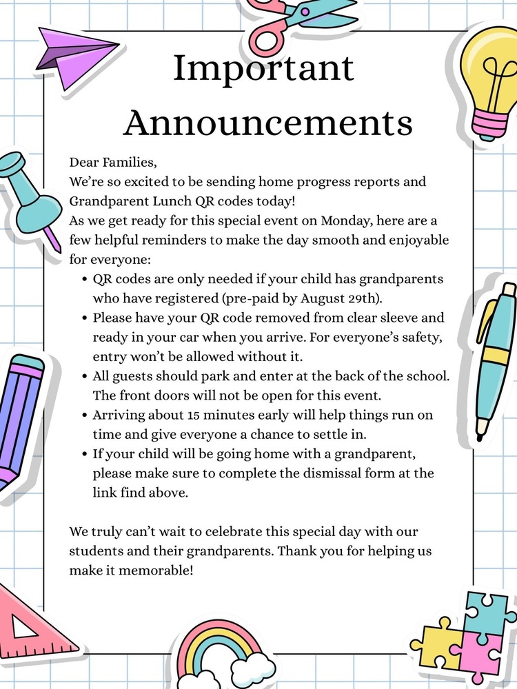 Grandparent's day  information flier