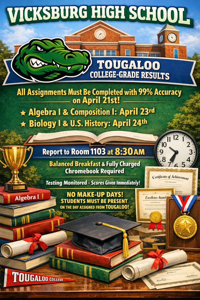Tougaloo Testing Schedule