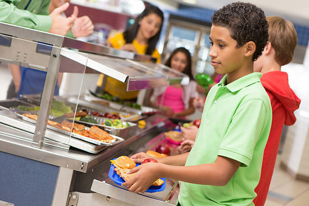 Magae of students getting lunch 