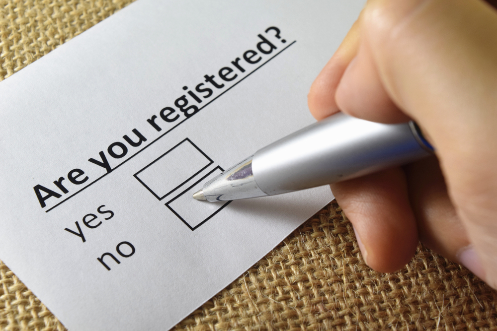 Stock image of a call to action for registration