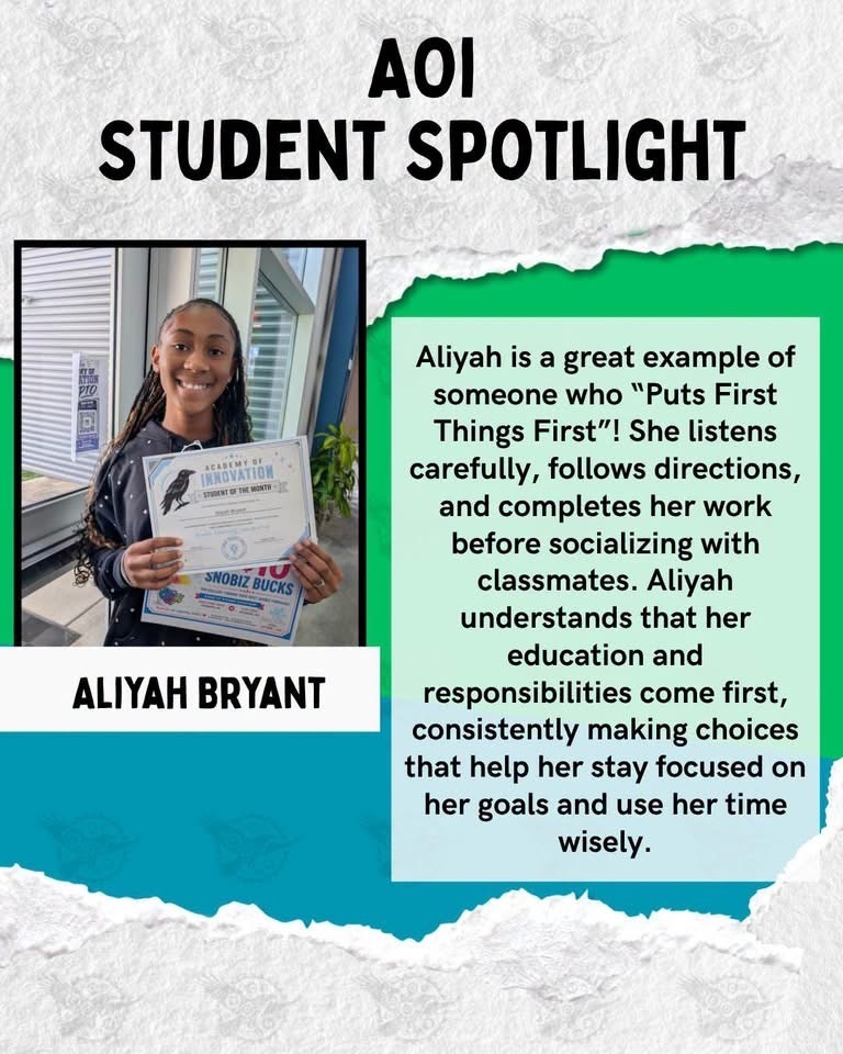Green pod Student of the Month