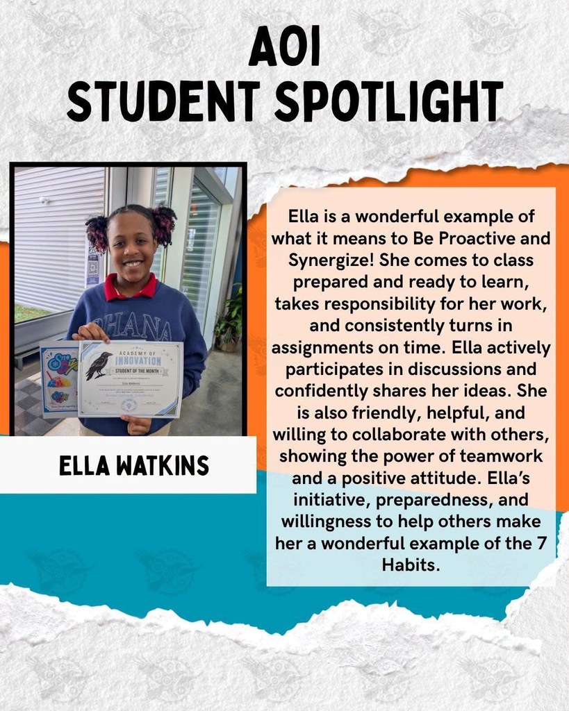 Orange pod Student of the Month