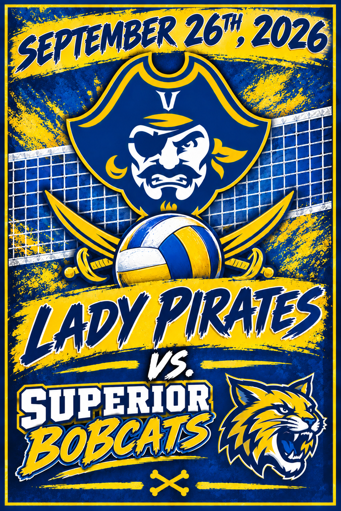Victor Pirates are playing the Superior Bobcats on September 26th at 4:30.