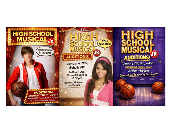 High School Musical Auditions 01/07-01/09/26