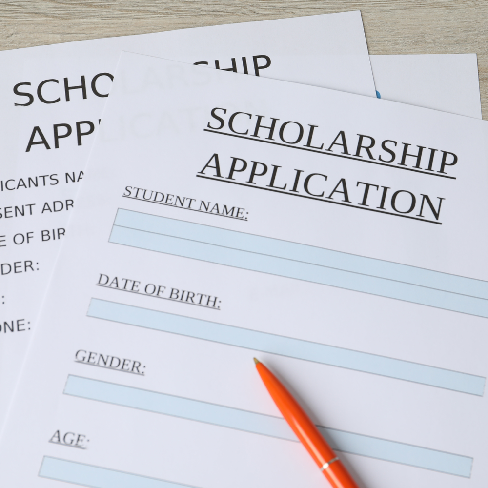 Picture of scholarship application