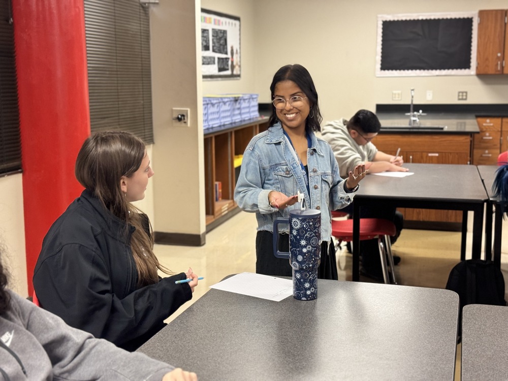 Two students in classroom participating on the 10 VISD Values