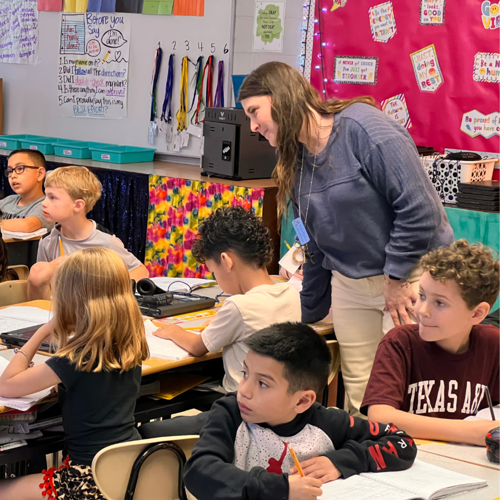 teacher with students