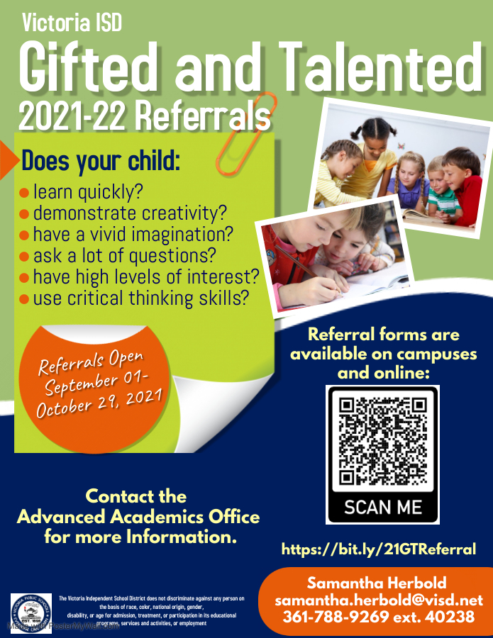 VISD Gifted and Talented 2021-2022 Referrals Handout