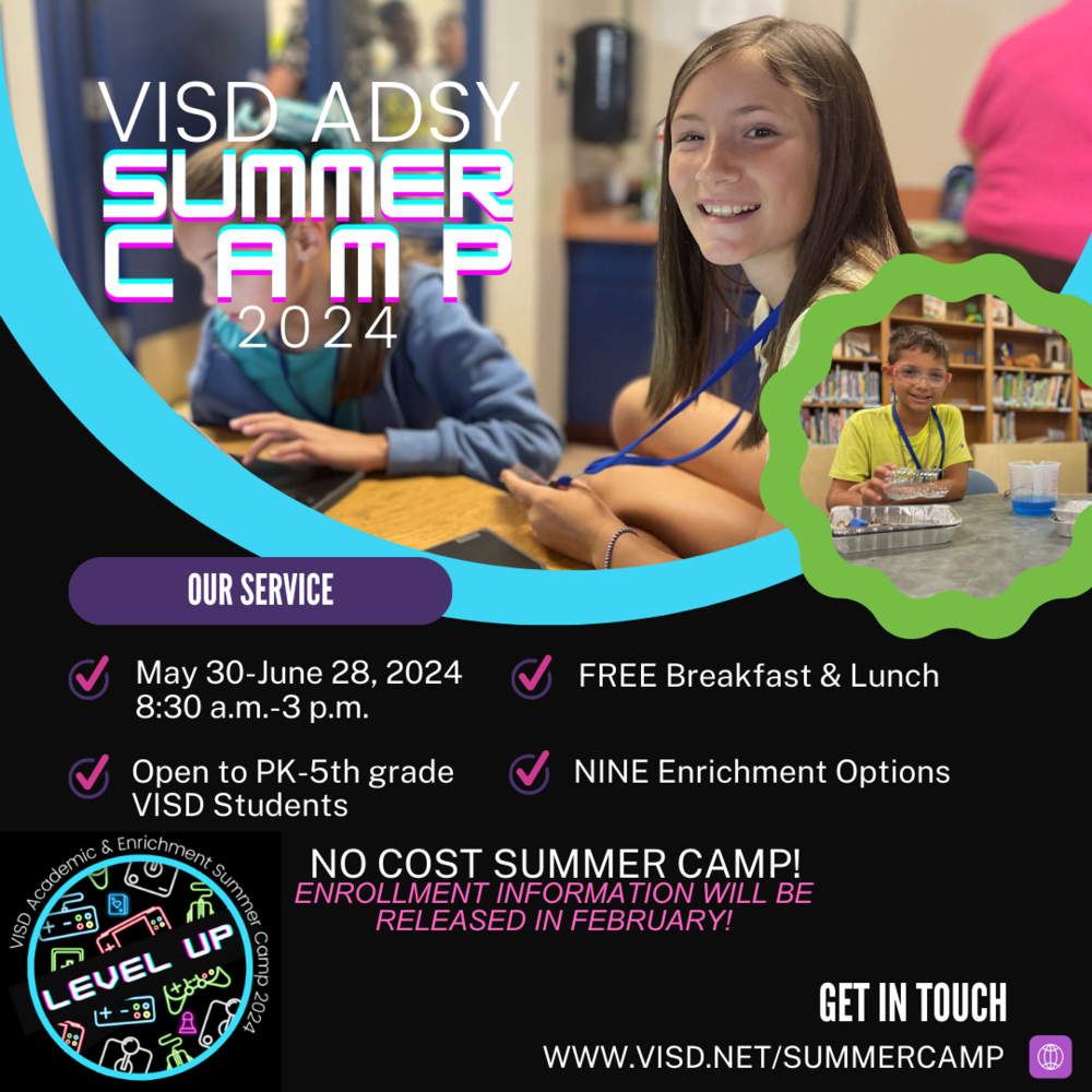Victoria ISD Announces the Return of ADSY Summer Camp "LEVEL UP" for the Third Consecutive Summer