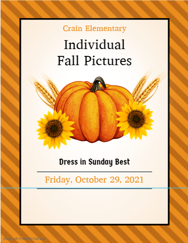 Crain Fall Pictures Flyer on Friday, October 29th