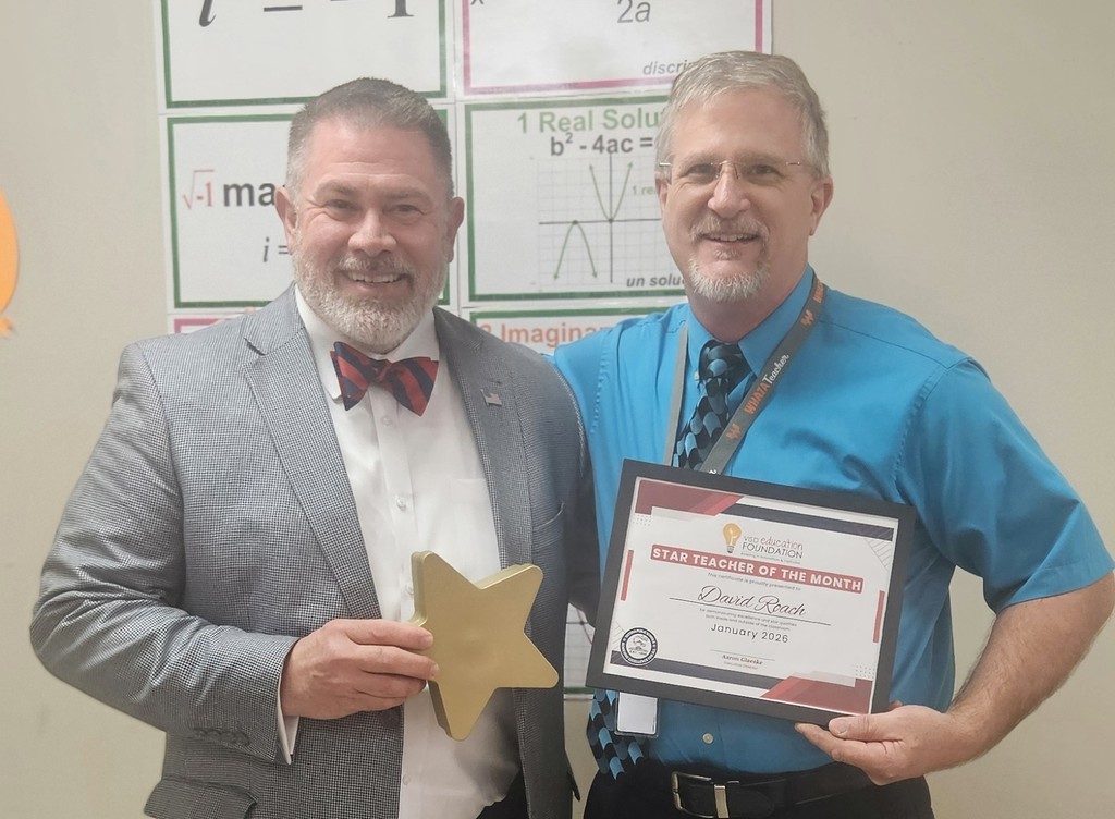 David Roach, STAR Teacher of the month (January).