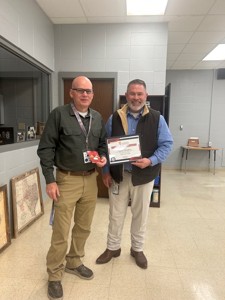 Ryan Gregory, Teacher of the month (February).