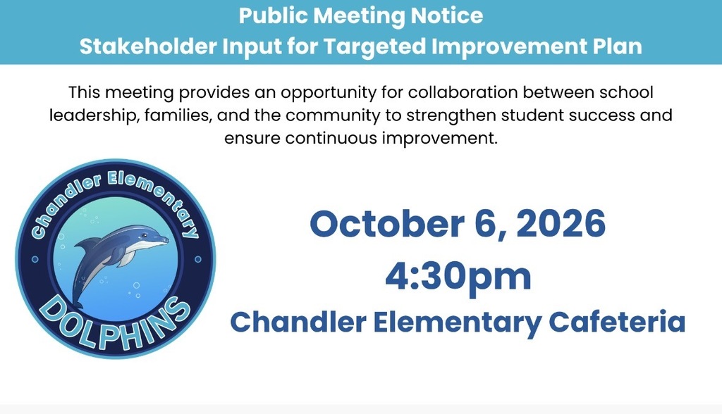 Invitation to the Stakeholder meeting here at Chandler on October 6th at 4:30.