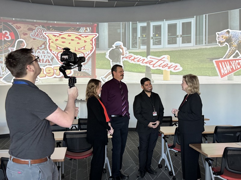 Filming at A&M-Victoria with Dr. Hardigree