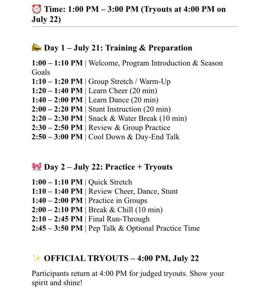 Cheer Tryouts