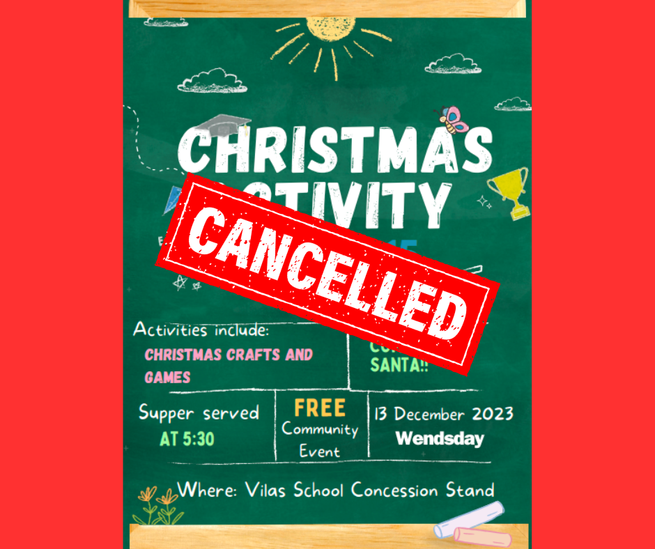 Christmas Activities Cancelled