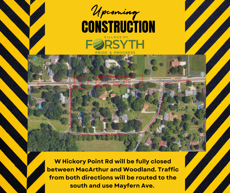 Construction updates to Hickory Point Road