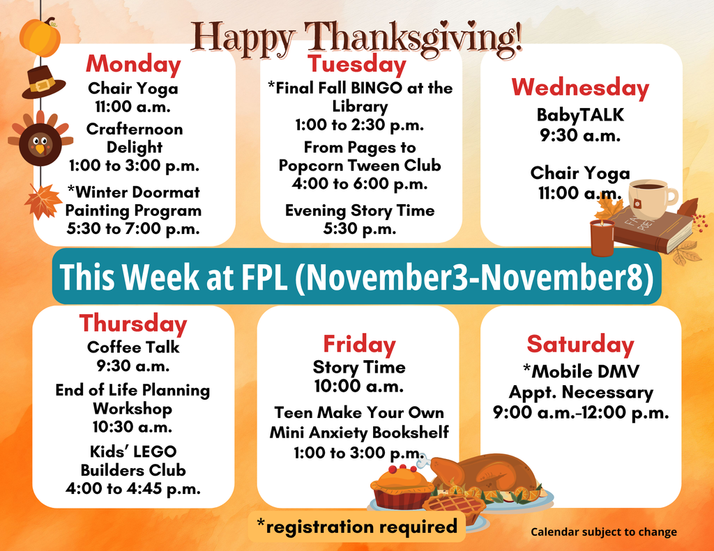 Facebook Calendar Nov 3-8