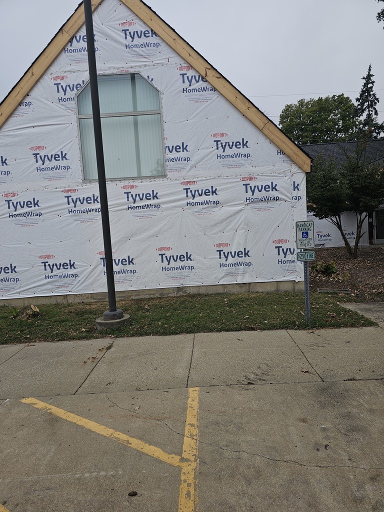 Photograph of exterior remodeling work