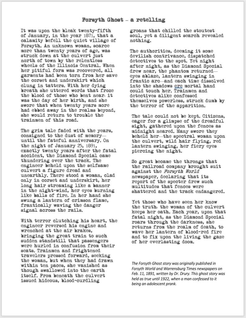 Forsyth Ghost - a Retelling