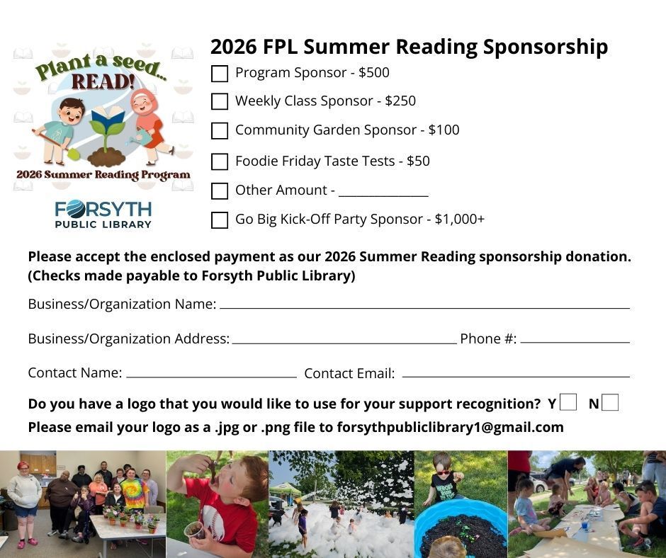 Summer Reading Sponsorship Info