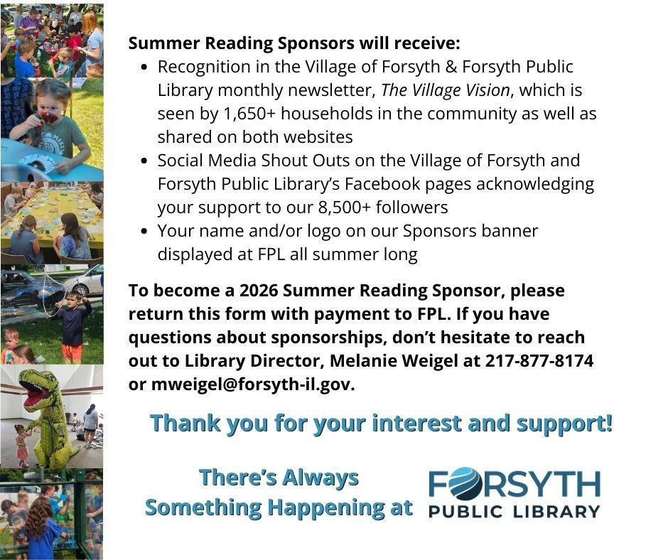 Summer Reading Sponsorship Info
