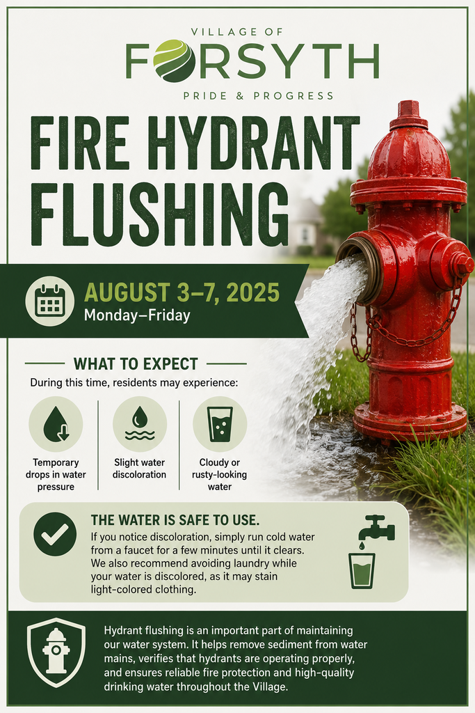 Fire hydrant flushing aug 3-7
